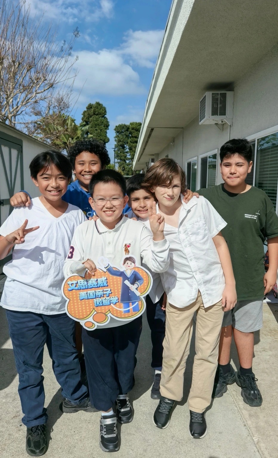 Sharing school life with local peers.